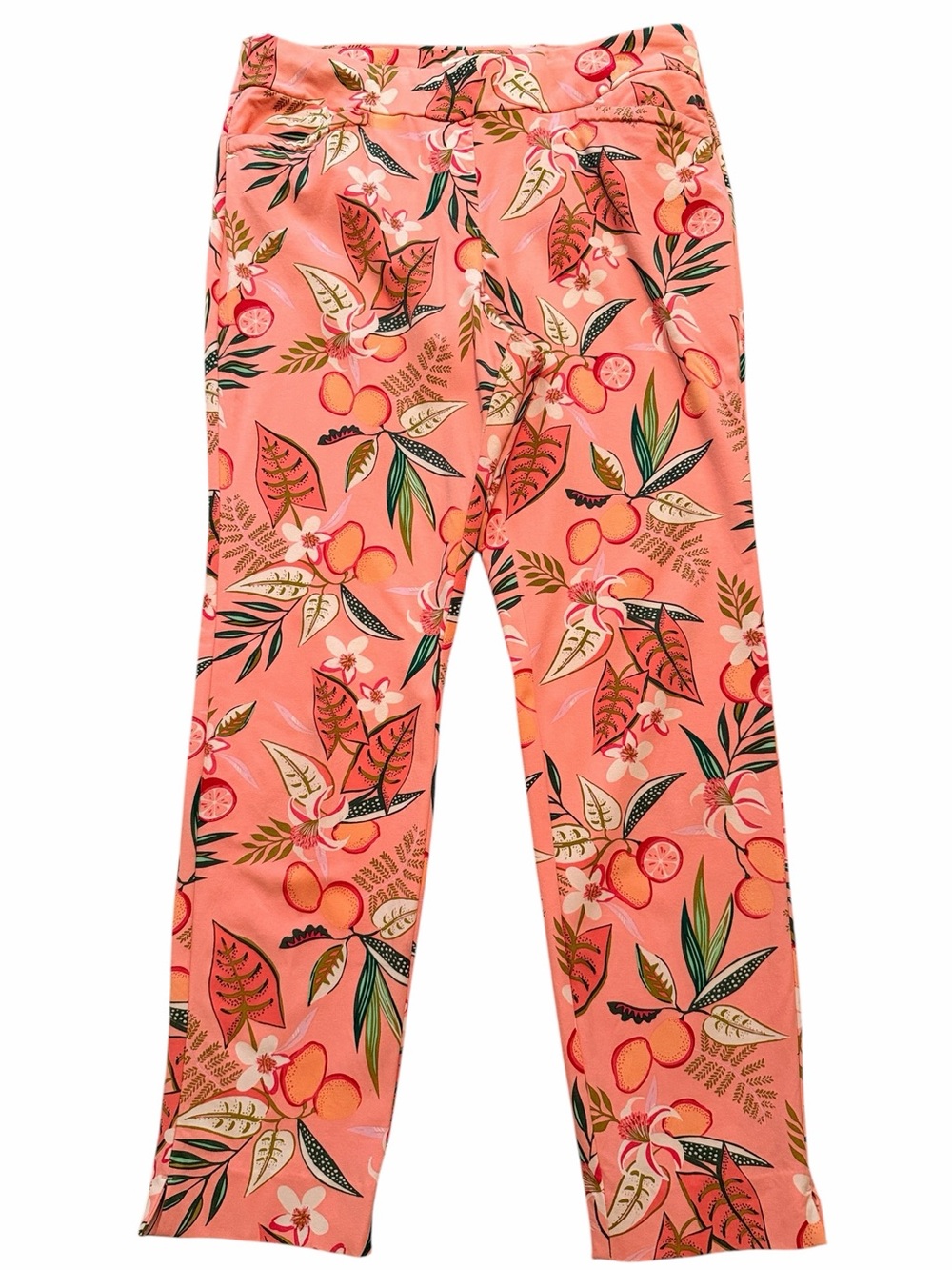 Spartina 449 Coral Tropical Print Slim Pants XL